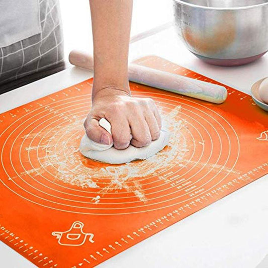 Silicone Roti Mat | Large Size 50x40cm Silicon Roti Mat For Kitchen | Non-stick Baking Mat Kneading Dough Pad (Random Color)
