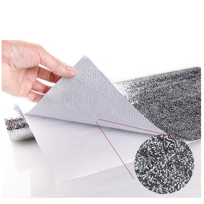 Self-Adhesive Kitchen Oil-Proof Sticker Roll | Waterproof Aluminium Foil Sheet | DIY Wallpaper 60x200cm