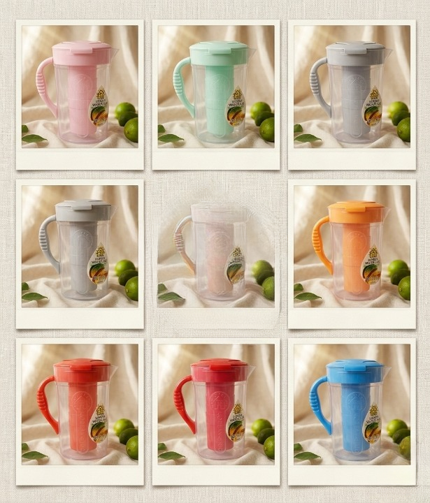 Premium 2.8 Liter Water Jug with 6 Glasses – Unbreakable Plastic Drinkware Set for Home & Office (Random Color)